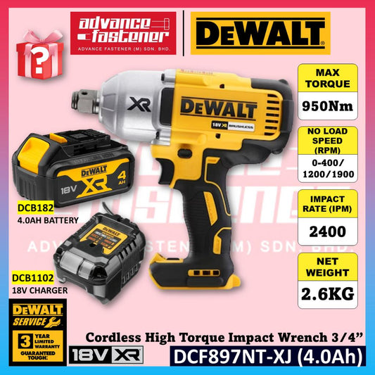 DeWalt DCF897NT-XJ 18V XR Cordless High Torque Impact Wrench 3/4”