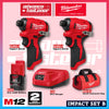 Milwaukee M12 ULTRA GO Brushless Combo Set / BLPDRC M12 Percussion Drill / BLIDRC M12 Impact Driver