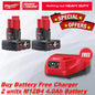 MILWAUKEE M12 Batteries And Chargers For 2.0Ah / 3.0Ah / 4.0Ah / 6.0Ah RED-LITHIUM™-ION Battery
