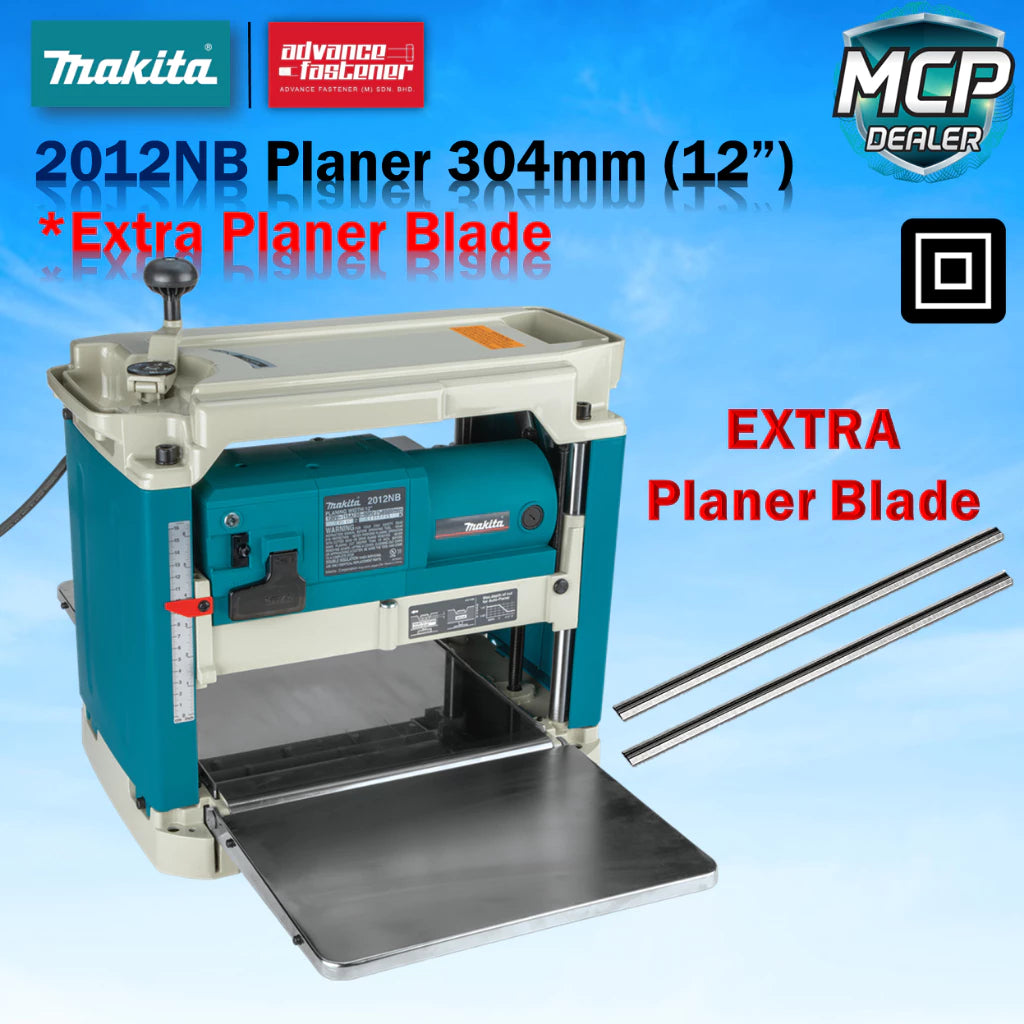 MAKITA 2012NB Table Wood Planer 304MM (12”) *ADD-ON Planer Blade & Dustor