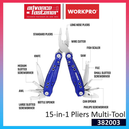 WORKPRO 382003 15-in-1 Pliers Multi-Tool