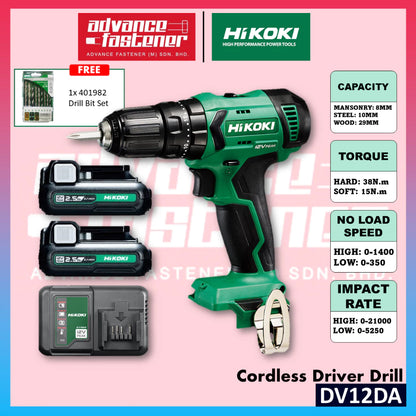 HIKOKI DV12DA Cordless Driver Drill / WH12DA Cordless Impact Driver