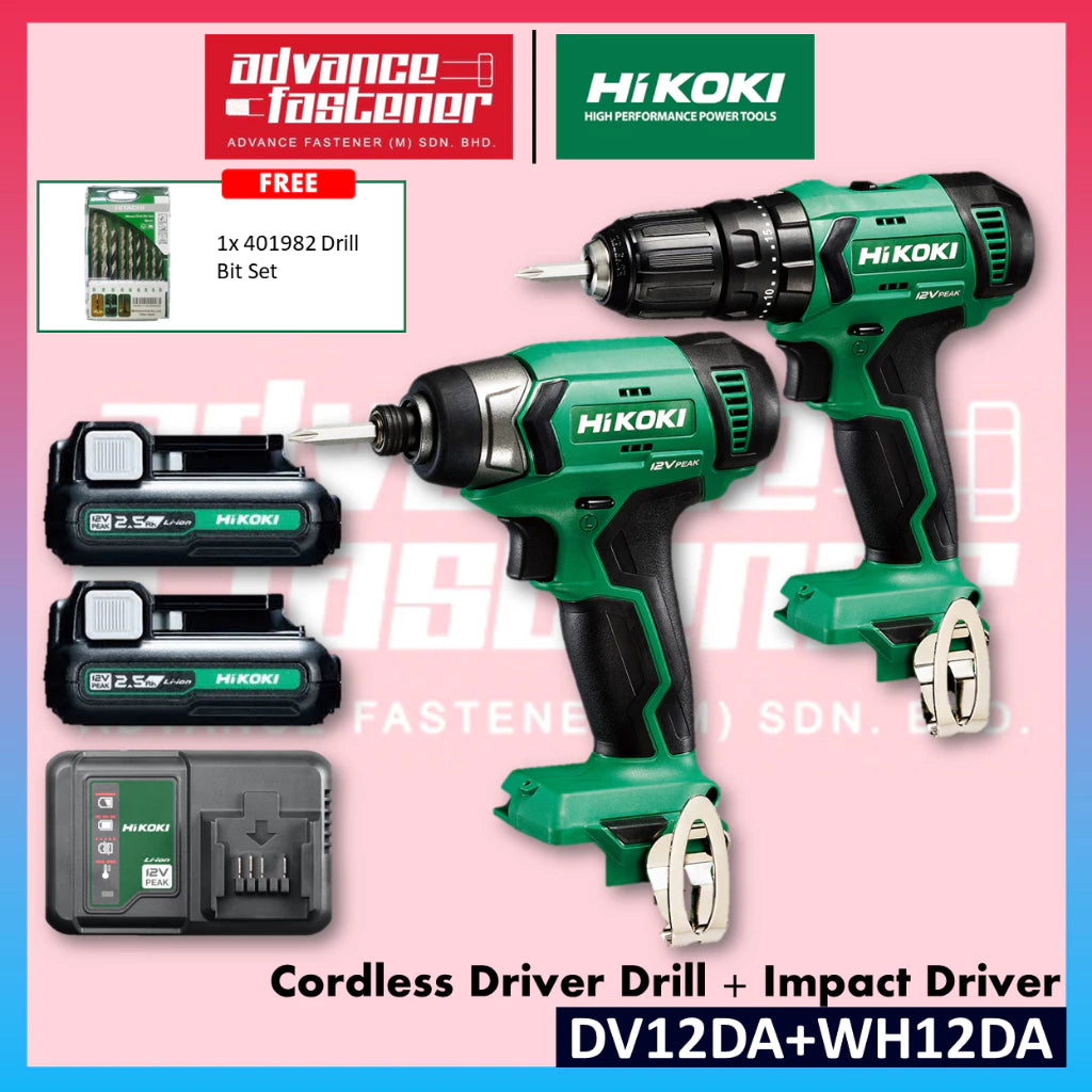 HIKOKI DV12DA Cordless Driver Drill / WH12DA Cordless Impact Driver