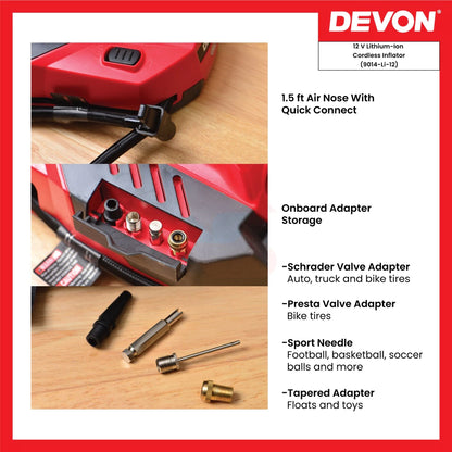 DEVON 12V Cordless Inflator / auto pump 9014