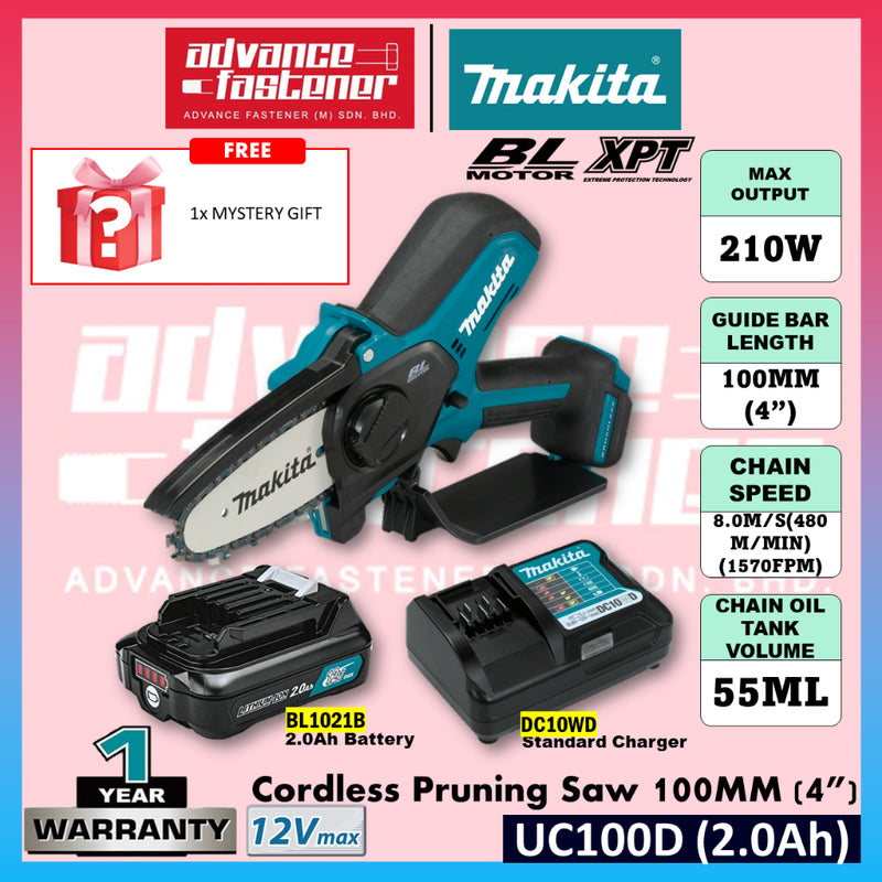 MAKITA UC100DZ / UC100D 12Vmax Cordless Pruning Saw 100MM (4