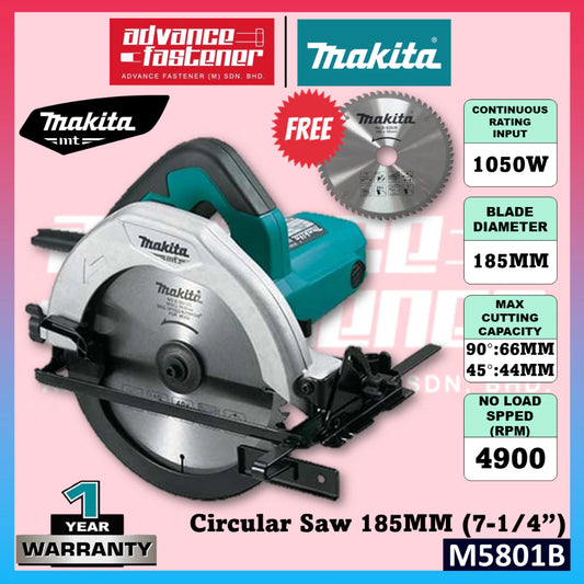 MAKITA MT SERIES M5801B Circular Saw 185MM (7-1/4") ( Included Saw Blade )