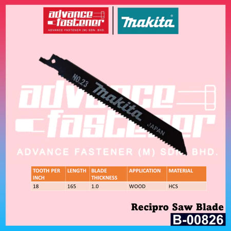 MAKITA B-00826 B-00832 A-02303 B-05175 B-05169 B-16835 B-55815 D-51677 B-55594 B-10609 B-03030 Recipro Saw Blade per pcs