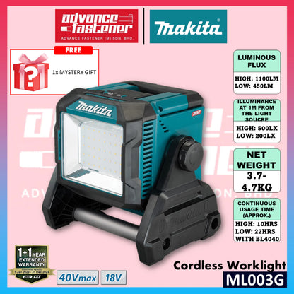 Makita ML003G / TWAML003G 40Vmax XGT / 18V LXT Cordless LED Worklight Flashlight