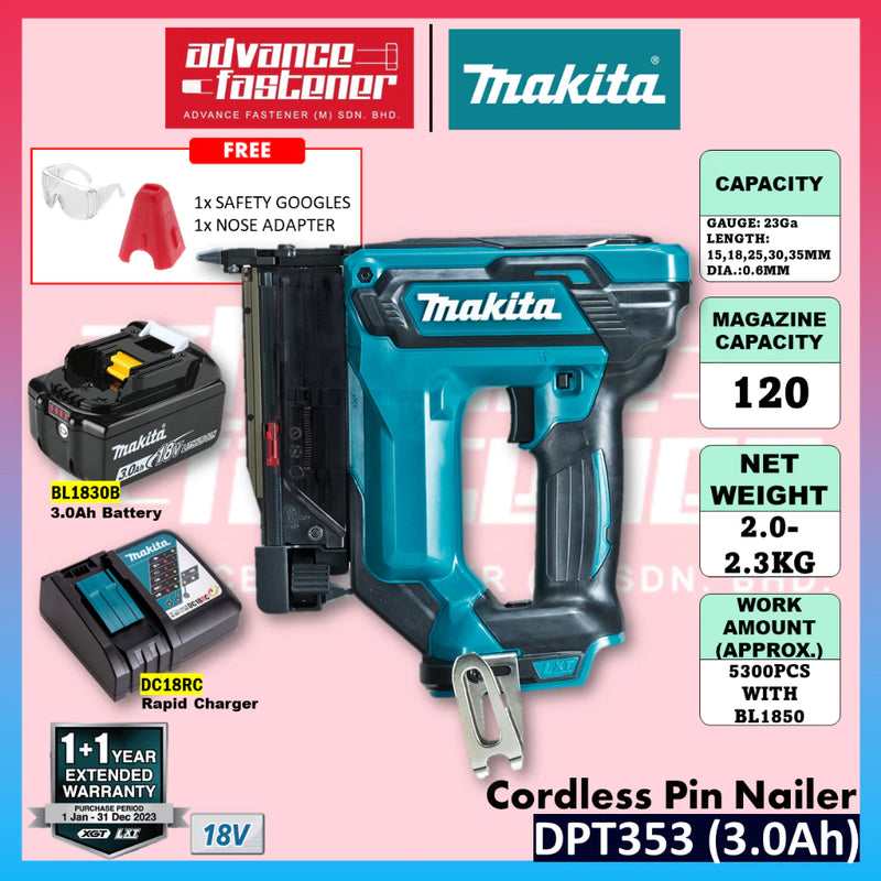 MAKITA DPT353Z / DPT353 18V Cordless Pin Nailer