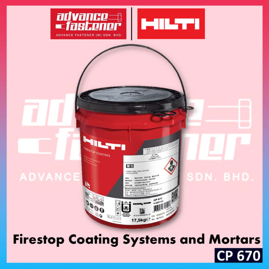 Hilti CP670 Firestop Coating Systems and Mortars cp670 17.5kg pail