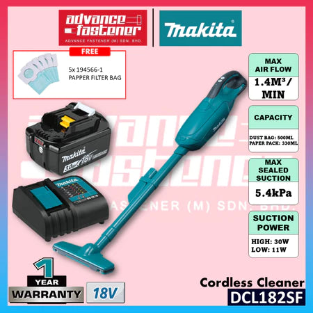 MAKITA DCL182FRFW / DCL182FZW / DCL182SF / DCL182Z 18V Cordless Vacuum Cleaner ( DCL180Z )