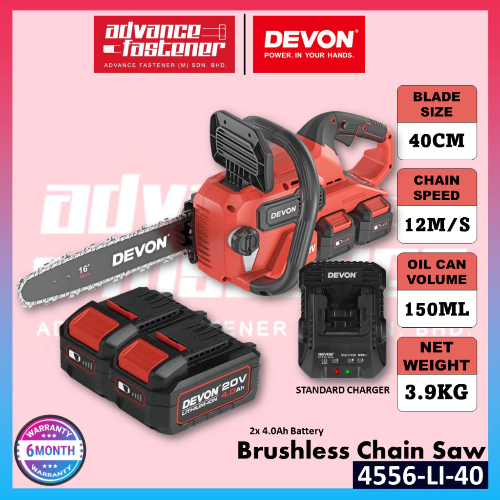 Devon 20V Brushless Chain Saw 400MM (16“) 4556