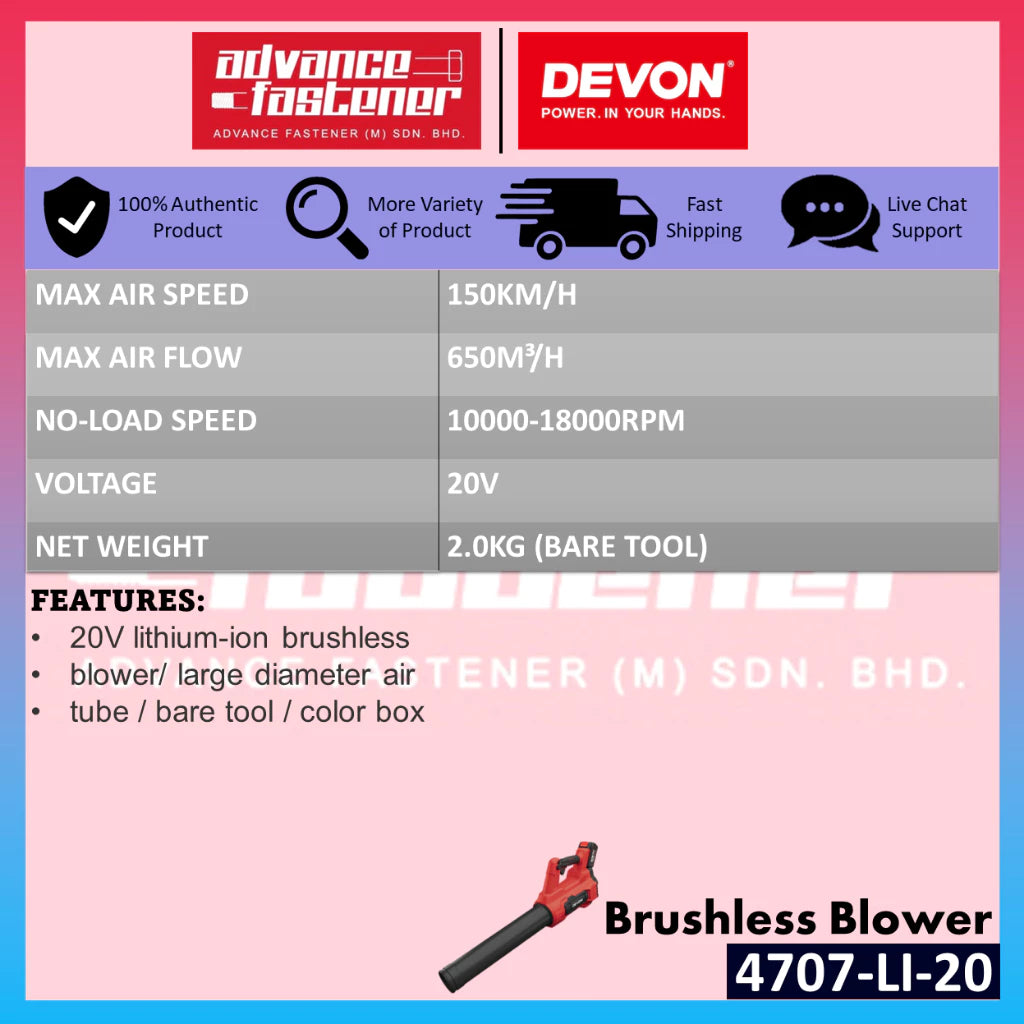 Devon 20V Brushless Blower 4707