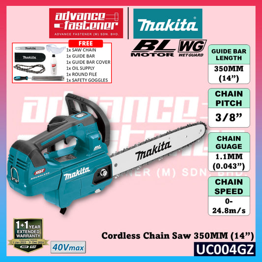 MAKITA UC004GM101 / UC004GZ 40Vmax Cordless Chain Saw 350MM (14")