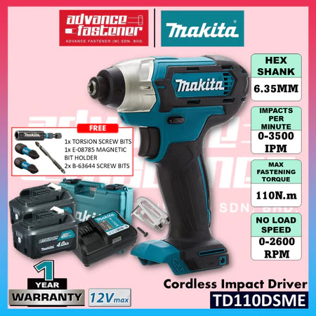 MAKITA TD110DSME / TD110DWAE / TD110DWYE / TD110DZ 12Vmax Cordless Impact Driver