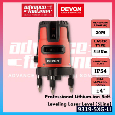 DEVON 9319-5XG-Li Professional Lithium-ion Self-Leveling Laser Level (5Line)