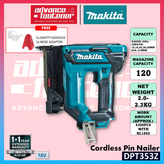 MAKITA DPT353Z / DPT353 18V Cordless Pin Nailer