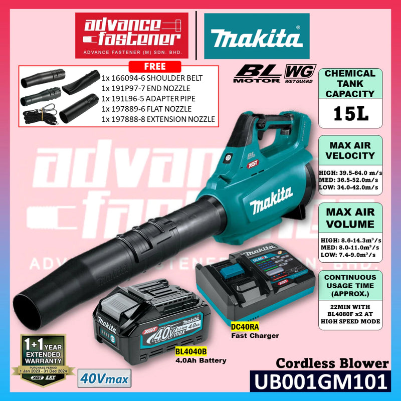 MAKITA UB001GM101 / UB001GZ 40Vmax Cordless Blower
