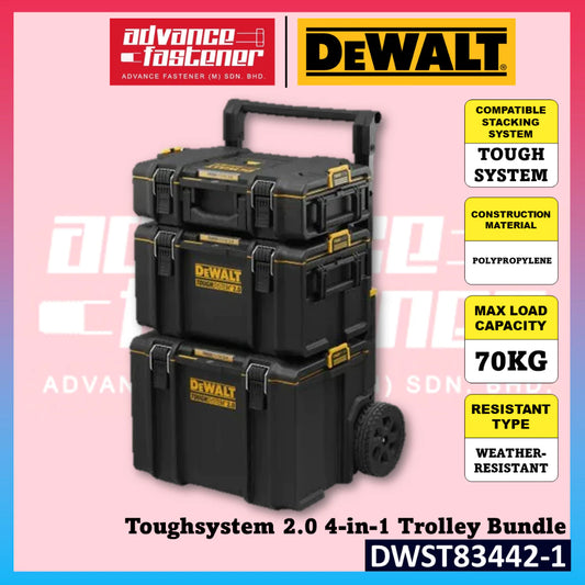 Share:   Favorite (14) Dewalt DWST83442-1 Toughsystem 2.0 4-in-1 Trolley Bundle