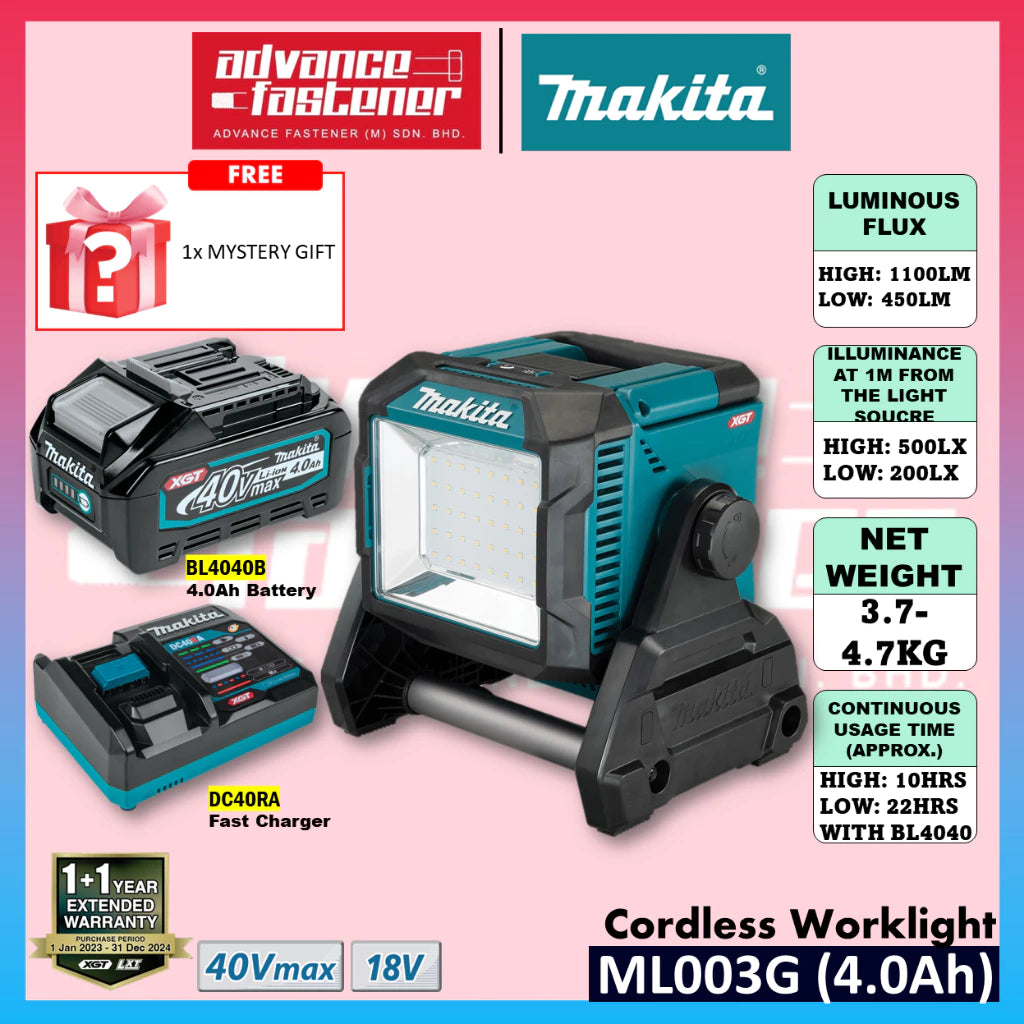 Makita ML003G / TWAML003G 40Vmax XGT / 18V LXT Cordless LED Worklight Flashlight