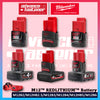 MILWAUKEE M12 Batteries And Chargers For 2.0Ah / 3.0Ah / 4.0Ah / 6.0Ah RED-LITHIUM™-ION Battery