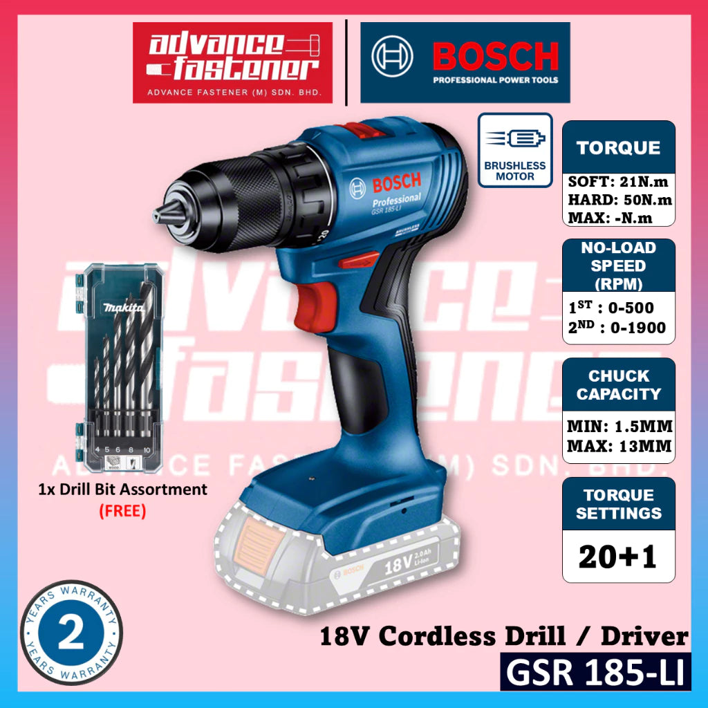 BOSCH GSR 185-LI 18V Cordless Drill / Driver