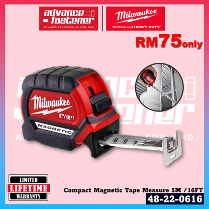 Milwaukee Makita Dewalt 48-22-0626 / 48-22-0616 Compact Magnetic Tape Measure ( 8M/26FT | 5M /16FT | 10M | 3.5M | 2.5M )