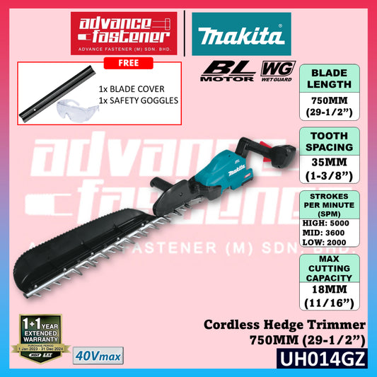 MAKITA UH014GM101 / UH014GZ 40Vmax Cordless Hedge Trimmer 750MM (29-1/2")