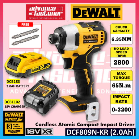 DeWalt DCF809N-KR 18V XR Cordless Atomic Compact Impact Driver
