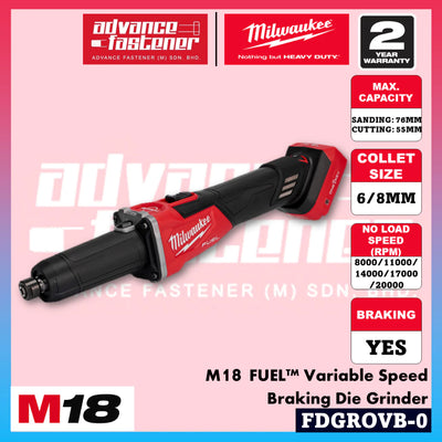 MILWAUKEE FDGROVB-301 / FDGROVB-0 M18 FUEL™ Variable Speed Braking Die Grinder