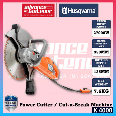 Husqvarna K 4000 Corded Power Cutter / Cut-n-Break Machine 350mm (14")
