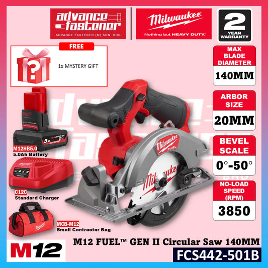 Milwaukee FCS442-501B / FCS442-0 M12 FUEL™ GEN II Circular Saw 140MM
