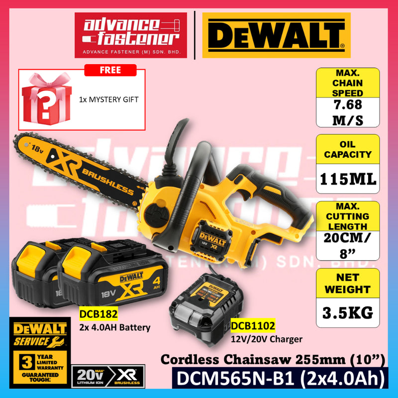 DeWalt DCM565N-B1 20V Max XR Cordless Chainsaw 255MM (10”)
