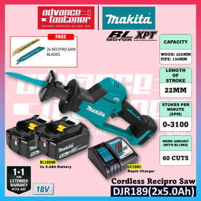 Makita DJR189 / DJR189Z 18V Cordless Recipro Saw Brushless Reciprocating Saw