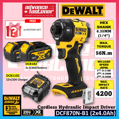DeWalt DCF870N-B1 20V MAX XR Cordless Brushless Hydraulic Impact Driver 6.35MM (1/4")