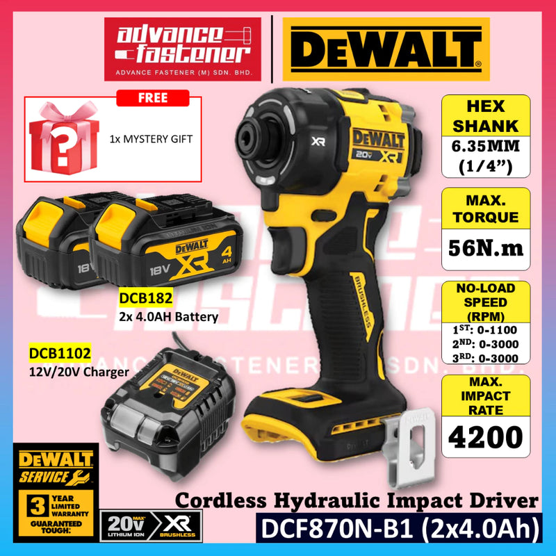 DeWalt DCF870N-B1 20V MAX XR Cordless Brushless Hydraulic Impact Driver 6.35MM (1/4