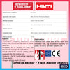 HILTI HKD Drop-in Anchor / Flush Anchor (Metric) M6 x25 / M10 x 25 / M10 x 30 / M10 x 40 / M12 x 50