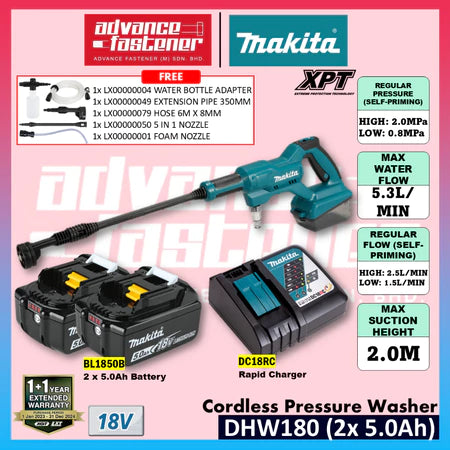 Makita DHW180 / DHW180Z01 18V Cordless Pressure Washer