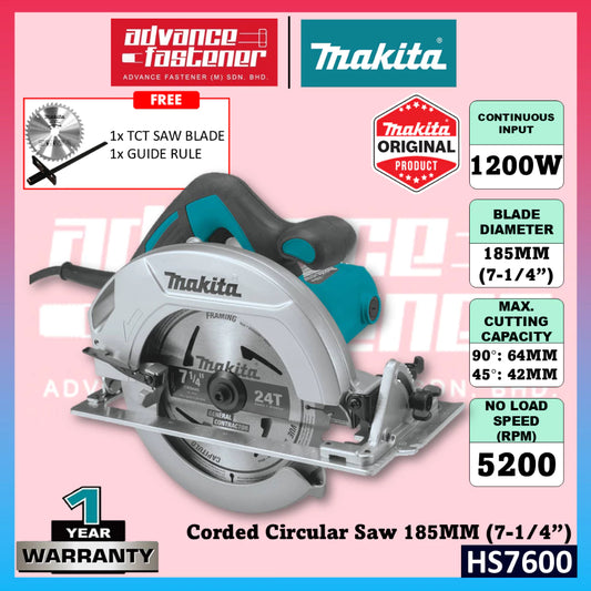 Makita HS7600 Corded Circular Saw 185MM (7-1/4")