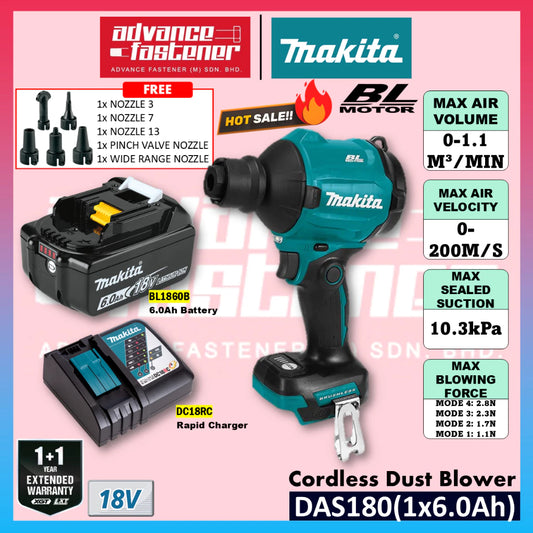 🔥 HOT SALES 🔥 Makita DAS180Z / DAS180 18V Cordless Dust Blower