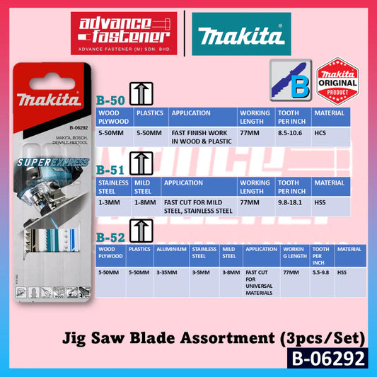 Makita Accessories B-06292 Super Express Jig Saw Blade Assortment