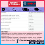BOSCH GDS 18V-350 18V Professional Cordless Impact Wrench
