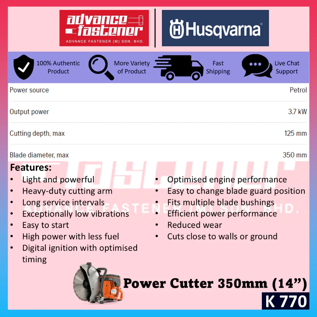 Husqvarna K 770 Corded Power Cutter 350mm (14")