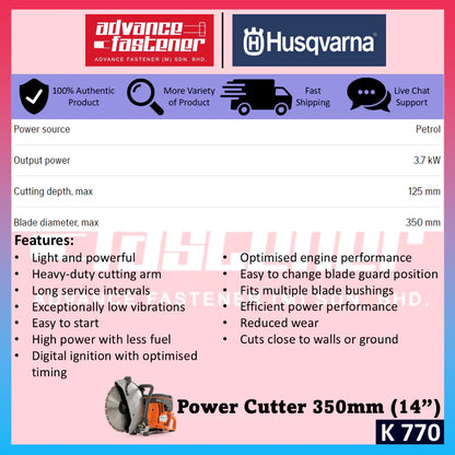 Husqvarna K 770 Corded Power Cutter 350mm (14")
