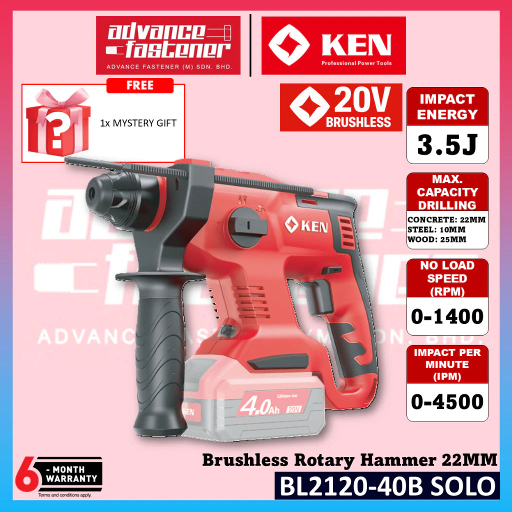 DEVON KEN BL2120-40B / 5401-LI-20RH / 5401-LI-20Z 20V Brushless Cordless 3-Mode Rotary Hammer 22MM
