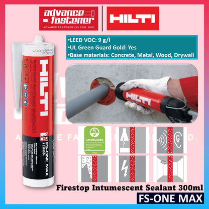 Hilti FS-ONE MAX Firestop Intumescent Sealant 300ml（Small Bottle） 【Firestop sealants and sprays】
