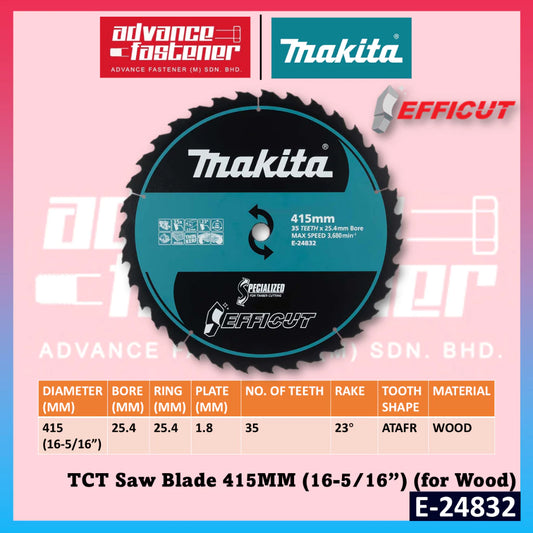 Makita Accessories E-24832 EFFICUT TCT Saw Blade 415mm x 25.4mm x 35T for Wood