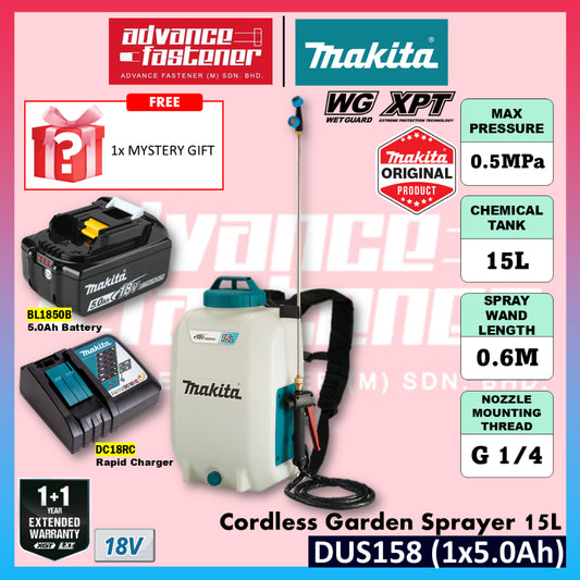 MAKITA DUS158 / DUS158Z 18V Cordless Garden Sprayer 15L