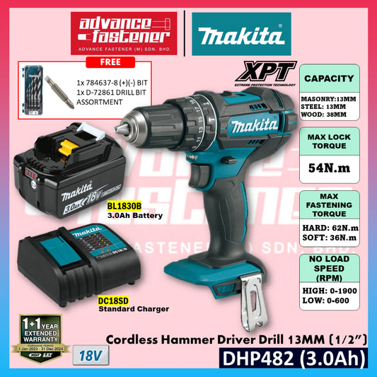 MAKITA DHP482 IMPACT DRILL SET