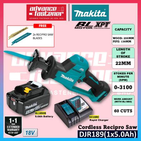 Makita DJR189 / DJR189Z 18V Cordless Recipro Saw Brushless Reciprocating Saw